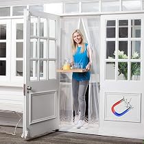Magnet Fliegengitter Tür 155x255 Cm – Selbstklebend Mit Klettband, Weiß – Insektenschutz Für Terrassentür & Balkon Ohne Bohren