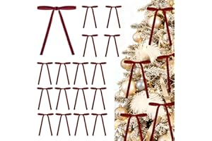 24 Stück Weihnachtsschleifen, Rot Samt Schleifen Weihnachtsbaum,Vintage Weihnachtsbaum Bogen Schleife Weihnachtsbaumschmuck,Weihnachten Schleifen für Weihnachtskranz, Weihnachten Party,12x18cm