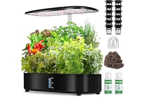 AIGCCC Hydroponics Growing System, 12 Pods Indoor Herb Garden with LED Grow Light, Smart Microgreens Growing Kit with Auto Timer, Hydroponic Plants Kits Gardening Gifts for Home Kitchen
