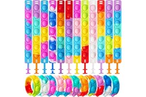 Bracelets Pop It Jouets Anti-Stress - Bracelet Enfants Réglable d'ours en Silicone Doux - Multicolores Bubble Antistress Fidget Toys- Enfant Anniversaires, Les Récompenses et Les Petits Cadeaux.