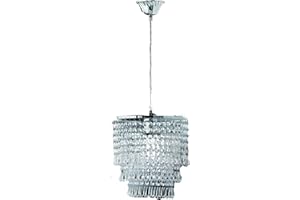 RL LIVE YOUR LIGHT Reality R1147-06 Lampadario Vetro Acrilico a Gocce, 60W, Metallo, Cromato