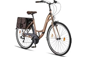 Licorne Bike Stella Plus Premium City Bike en bicicleta de aluminio de 26 y 28 pulgadas para niñas, niños, hombres y mujeres – 21 velocidades – Bicicleta holandesa StVZO