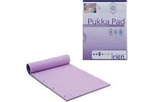 PUKKA PAD Pukka, Schreibblock für Schreibschwäche/Dyslexie, A4, 80 g/m², liniert mit Seitenrand, 50 Blätter/100 Seiten 1-Pack lavendel
