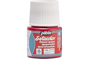 Pébéo 295046 Setacolor Opaque 1 Flacon Rouge Passion Moiré 45 ML