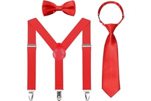 Kajeer Set bretelle e papillon per neonati - Bretelle elastiche regolabili con papillon Se per 6 mesi - 13 anni