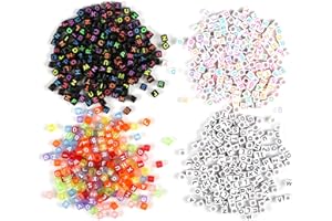 Naler 800 unids 6mm mezclado acrílico alfabeto letras perlas cubo encantos para telar DIY Bands Pulseras