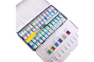 rokrist Aquarellfarben Set in Künstlerqualität, Hochwertige 48 Farben Aquarell Set mit 6 Metallic Farben, Ideal für Einsteiger und Fortgeschrittene mit Hohen Qualitätsansprüchen