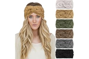 DRESHOW 6 Pezzi Fasce per Capelli Tessuto di Lana Turbante Fascia da Donna Invernale Accessori Cerchietti per Donna Ragazze