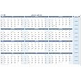 Fiscal/Academic Split Year July 2025 to June 2026 Horizontal 12 Month Wall Calendar 24" x 36" - Dry & Wet Erasable with Next Year Planner Area. Complete with Fine tip Dry-erase Marker and Eraser