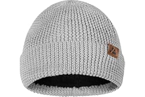 DANISH ENDURANCE Bonnet en Laine mérinos Chaud doublé Polaire pour l'automne et l'hiver, pour Hommes et Femmes, Bonnets Thermiques