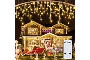CGN Cortina Luces Navidad Exterior, Conectable 10M 400LED Luces Arbol Navidad Decoración de IP65 Impermeable con 8 Modos Memoria, luzes de natal exterior para Fiestas Bodas Jardín Balcon Ventana