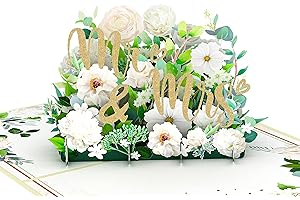 MOKIO® Biglietto di Matrimonio Pop-Up – Mr. & Mrs. – Biglietto regalo 3D per il matrimonio, biglietto di congratulazioni nobili per la cerimonia nuziale o come regalo in denaro per luna di miele
