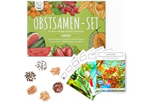 HAPPY SEED Kit di semi di frutta da piantare con 6 varietà esotiche per il tuo giardino di frutta ideale per letti rialzati, giardino e balcone