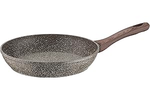 PINTINOX Padella Alluminio Serie Natura, Antiaderente Effetto Pietra, Adatta All'induzione, Diametro 26 cm