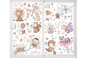 VAWCORNIC 12 fogli grandi dimensioni primavera estate adesivi per finestre decorazione fiori farfalla decorazioni per finestre adesivi per finestre