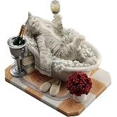 Veronese Design 4 1/8 In&ccedil; Banyo K&ouml;p&uuml;ren Tubby Kedi Re&ccedil;ine Hayvan Koleksiyon El Boyalı Minyat&uuml;r