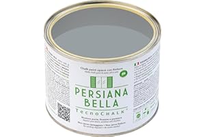 TecnoChalk® Persiana Bella Nuova Chalk Paint Extra Forte - Non Richiede Finitura – Ricolora Senza Carteggiare Persiane, Finestre, Porte e Infissi - Interno/Esterno - Colore Grigio RAL 7040 (500 ml)