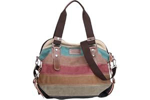 Eshow Torebka Torba Crossbody dla kobiet Dziewczyna Płócienna torba na ramię Wielokolorowa torba dla szkoły Liceum Uniwersytet Wypoczynek Zakupy Podróże