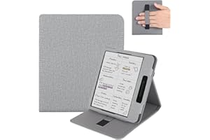 Vakarey Funda para Onyx Boox Go Color 7,Dormir Capa para Boox Go 7 Color Funda con Correa Mano,Gris