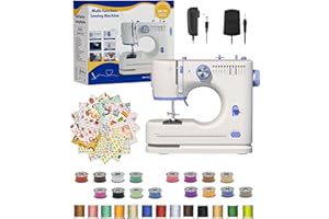 NEXGENZ Portable Sewing Machine Ideal for Beginners, Adults, and Kids - 12 Built - in Stitches, Basic Sewing Kit Included, 2 - Speed Foot Pedal, Perfect for Home Use - Blue And White