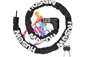 HUSGW Lucchetto Bici Catena, 100cm Catena Bicicletta Antifurto, Lucchetto Bici Combinazione a 4 cifre, Lucchetto Bicicletta per Moto, E Bike, Scooter (6mm 100cm)