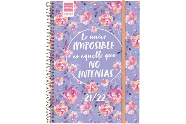 Finocam Agenda 2021 2022 Semana vista apaisada Septiembre 2021, Junio 2022 10 meses y Julio/Agosto resumidos 4º, 155x212 Secundaria Imposible Español