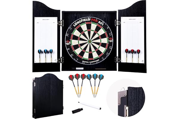 Engelhart - 065015 - Trädartskåp + Sisal Darttavla + 2 set med 18 g pilar