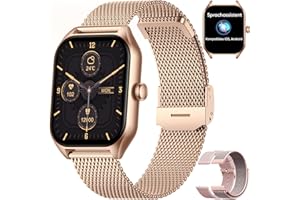 Dachma Android Smartwatch Damen Telefonfunktion - Smartwatch Damen mit Whatsapp Funktion 1.85" smart Watch damenuhr smartwatchuhren Frauen Whatsapp fähige smartwatchdamen ios + 3 Armband smartwatch