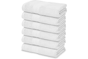 Victorio & Lucchino Juego de Toallas 100% Algodón - 6 Toallas Lavabo 50x100cm - Color Blanco