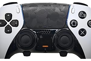 Luck&Link Protecteurs tactiles PS5,Autocollants protecteurs de Texture de Peau pour Boutons à l'arrière de l'PS5DualSense/Edge, Ombre Camouflage-Noir, PS5Edge(2pcs)