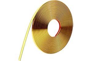 TECDW Flessibile Boiserie Adesiva Per Pareti, Morbido Modanatura Adesiva Per Pareti, Impermeabile Modanatura,Modanature Decorative Per Bordi Di Piastrelle, Parete, Cornice A Specchio (8mm-1000cm-Oro)