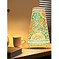 SHILP KATHA Handicraft Leather Lamps For Home Decoration — Handmade Decorative Side Table Lamps for Bedroom | Lamp Shade for Living Room Home Decor | Jewel and Décor
