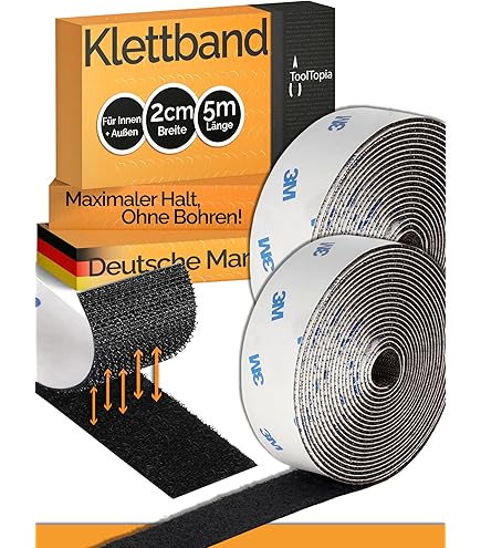Velcro Tape Self-adhesive 25m Extra Strong, Double-sided Adhesive With