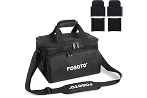 FOSOTO Large Camera Shoulder Bag Camcorder Case Video Camera Gadget Bag Protective Camera Bag with Padded Dividers Compatible for Canon, Nikon, Sony DSLR SLR Lens and Accessories
