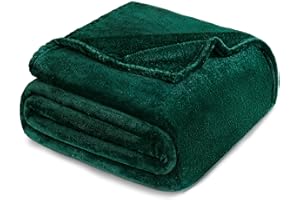 ‎EXCLUSIVO MEZCLA Exclusivo Mezcla Kuscheldecke Fleece Decke für Couch, Superweiche und Warme Sofadecke Wohndecke für Ganzjahreszeit, Plüsch und Leicht, 150 x 200 cm, Dunkelgrün