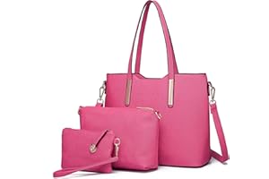 Miss Lulu Handtasche Damen Schultertaschen für Damen Tragetasche Damen Tote Bag Groß Henkeltasche Damen Frauen Schulter Beuteltote Gross Henkeltasche Set 3-teiliges Set
