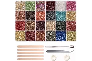 PRETTME 24 Farben Crushed Glass Glitter für Harz, unregelmäßiger Metallsplitter, gebrochenes Glas, Streusel, grobe Glitzer, Goldfolienflocken für Nagelkunst, Vasenfüller, Schmuckherstellung und Handwerk