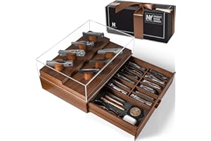 HOLME & HADFIELD Exposez Votre Collection de Couteaux avec The Armory - Vitrine de Couteaux de Poche de qualité supérieure pour 20-30 Couteaux - Grand tiroir - Cadeau d'anniversaire pour Les Hommes