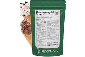 SaporePuro NEUTRO STABILIZZANTE per Gelati e Sorbetti 250 GR con Farina di carruba, Tara, Farina di Guar, Emulsionante