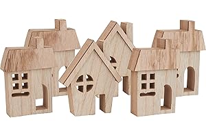 ‎VBS VBS 6er-Pack Häuser-Silhouetten MINI Weihnachtshaus Holzhäuser Winterdorf