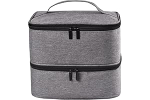 RZMAYIS Nail Polish Carrying Case Bag-Holds 30 Bottles, Double-Layer Nail Polish Storage and Nail Dryer Case