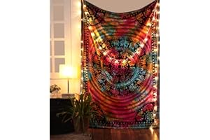 RAJRANG Tie Dye Mandala Tapestries Home Decor Wall Hanging Tapestry Indian Hippie Elephant Bohemian Boho Multicolor Cloth Wall Art 137 x 213 cm