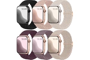 Maledan Flätat solo loop-armband kompatibelt med Apple Watch, 38, 40, 41, 42, 44, 45, 46, 49 mm, unisex, stretchigt, elastisk