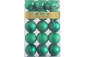 KI Store 30 pezzi Palline di Natale 6cm verde Albero di Natale Ornamenti di Decorazione infrangibilePalle per Appendere Natale Decorazioni Festival Decorazioni Natalizie