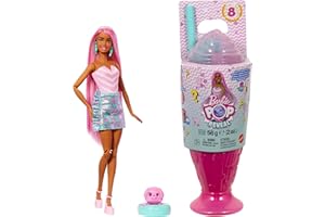 Barbie Poupée Pop Reveal et Accessoires, série Treat sur Le thème Spirale sucrée avec Animal de Compagnie, 8 Surprises Dont Une Fonction Changement de Couleur