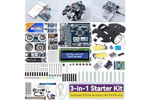 SUNFOUNDER Ultimate Starter Kit z oryginalnym Arduino UNO R4 Minima, 3 w 1 IoT/Smart Car/Basic Kit z samouczkami online, dla początkujących i entuzjastów (oryginalny Arduino UNO R4 Minima w zestawie)