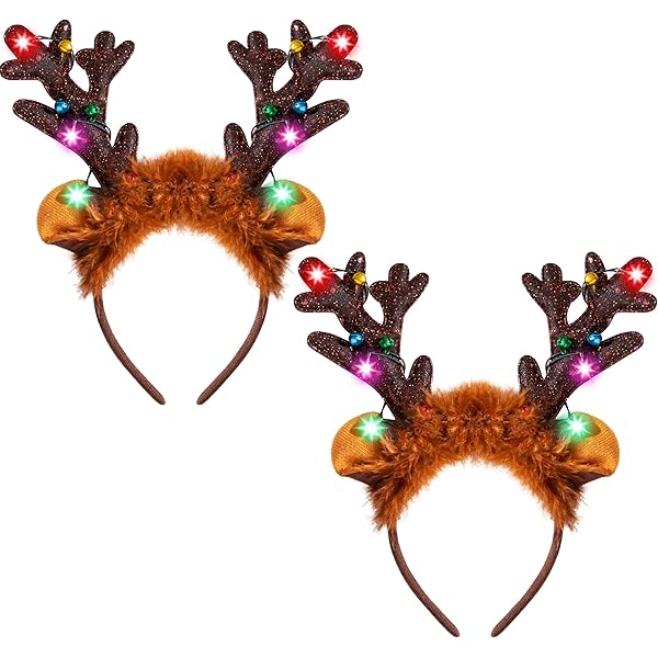 Bonnet De Noël LED - 2 Pièces Bonnets Père Noël En Peluche Avec Lumières Clignotantes, Unisexe Pour Fêtes