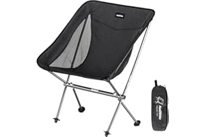 ‎NATUREHIKE Naturehike Stuhl Campingstuhl Ultraleicht Klappstuhl Kleines Packt beträgt 150kg zum Angeln Picknick Outdoor Wandern (Schwarz)