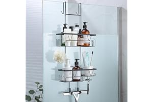 Kegii Shower Shelf No Drilling Shower Shelf for Hanging Black Bathroom Organiser Shampoo Holder Shower Basket Holder