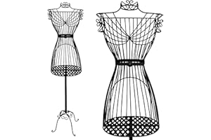 PrimoLiving Mannequin de Tailleur en Métal GRACIA en Noir - Avec Compartiment et Espace de Rangement Buste de Mannequin Décoratif Look Vintage Buste Féminin Support à Vêtements P-14202